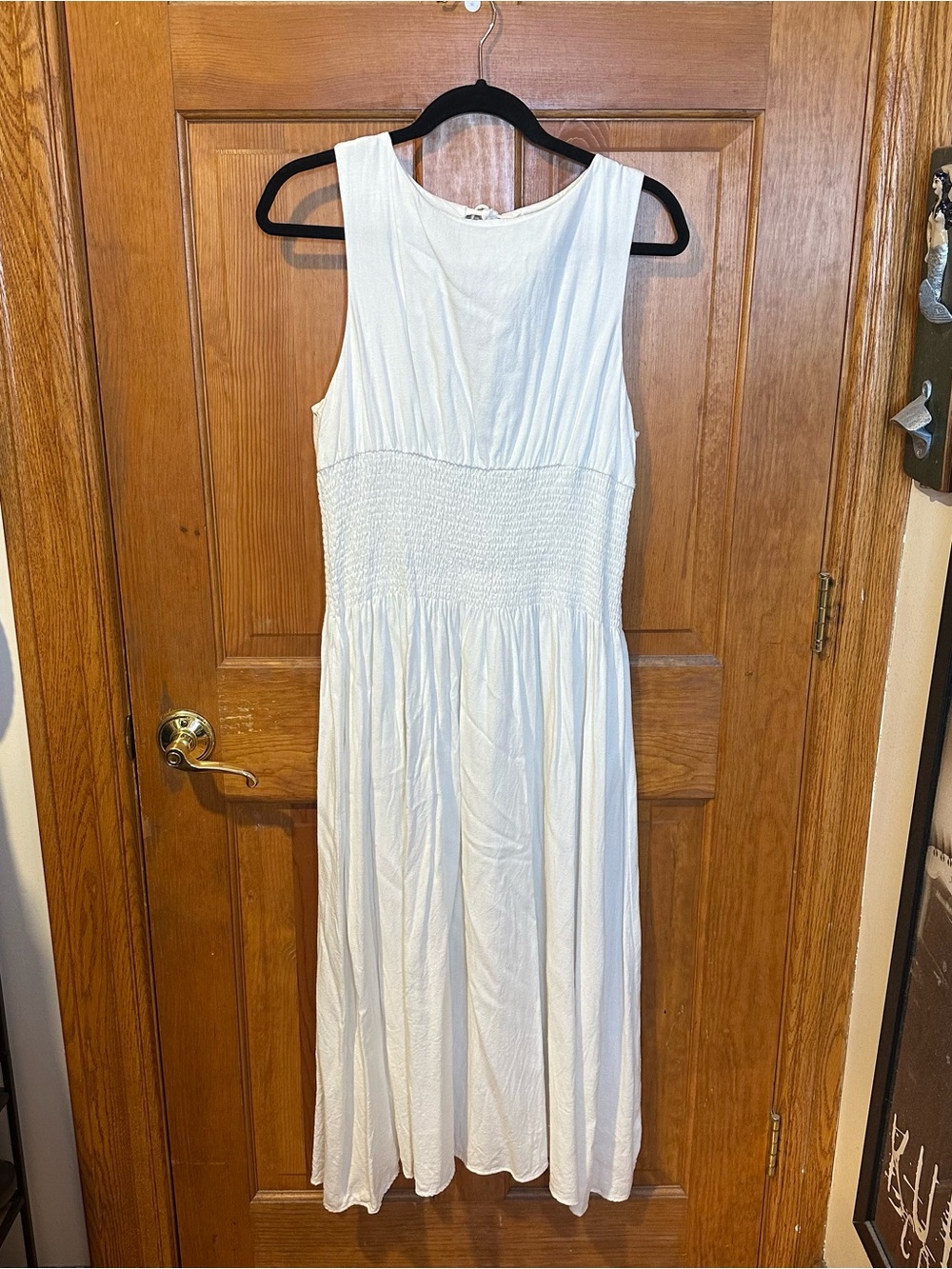 Princess Polly White Sleeveless Smocked Maxi Dress